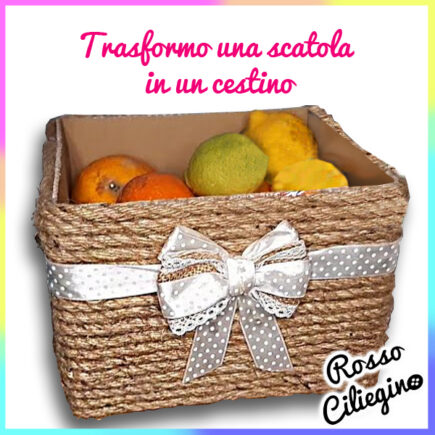cestino riciclato in iuta