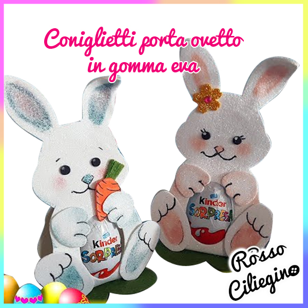 Tenero coniglietto porta ovetto in gomma eva