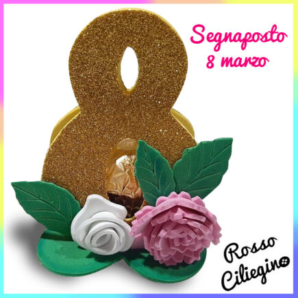 Segnaposto a forma di 8 con roselline