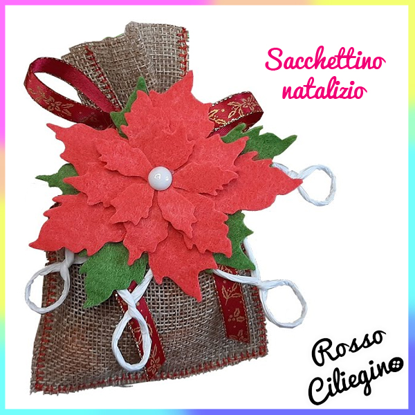 Sacchettino Natalizio porta caramelle in juta