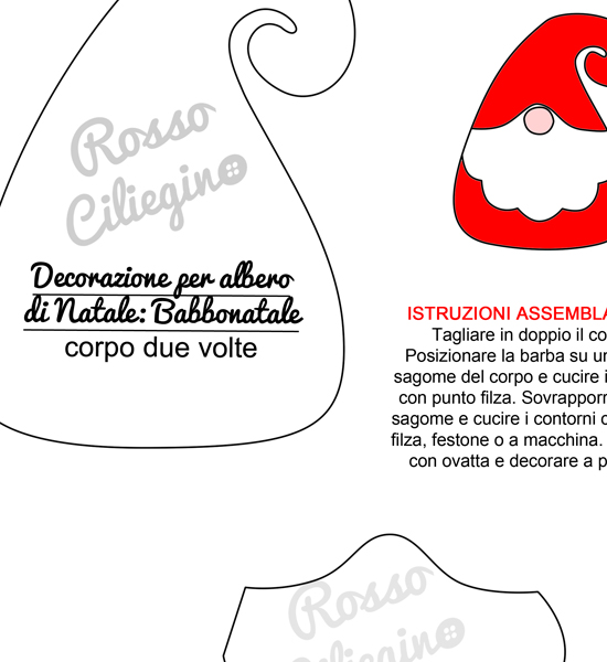 Addobbi per albero Babbo Natale