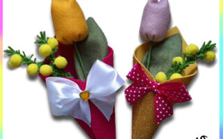 Cono con tulipani in Pannolenci