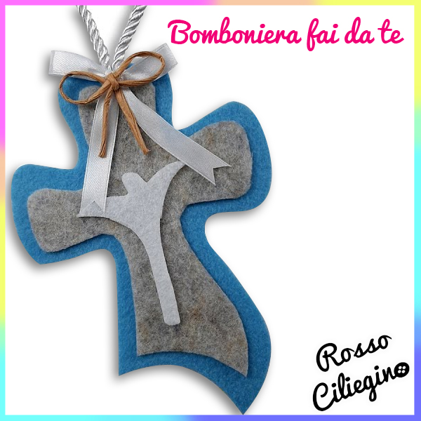 Crocefisso in feltro, bomboniera facilissima