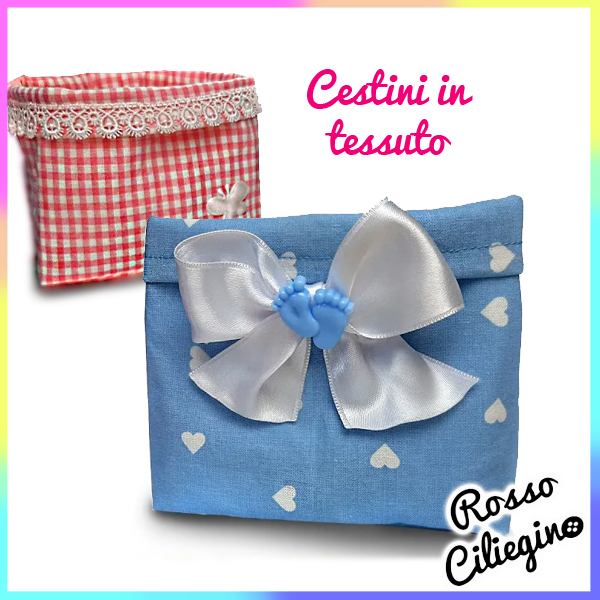 Cestino porta confetti in tessuto