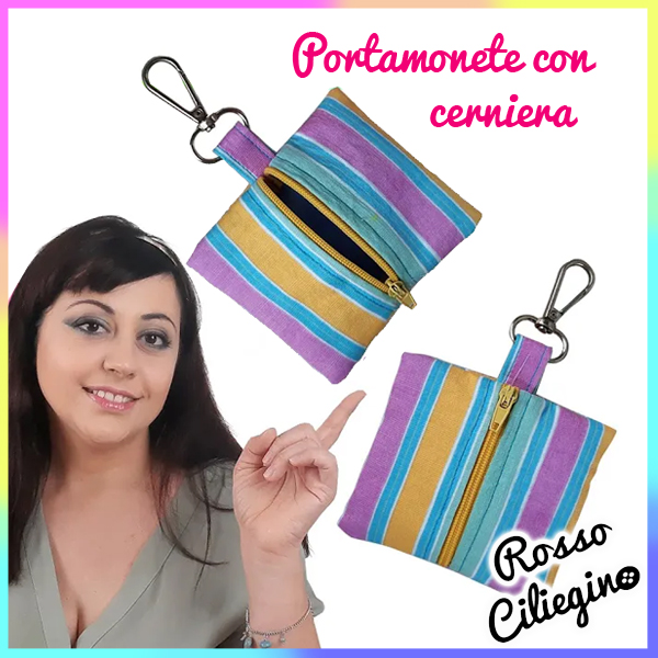 Portamonete quadrato con cerniera