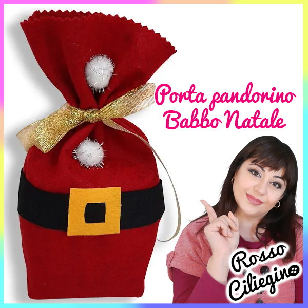 Sacchettino natalizio per pandorino e regalini in pannolenci