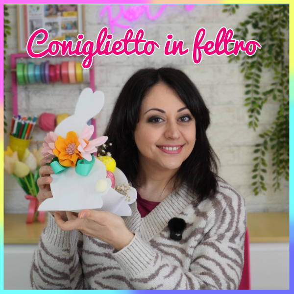 Cestino coniglietto in feltro