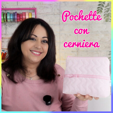pochette rosa con cerniera